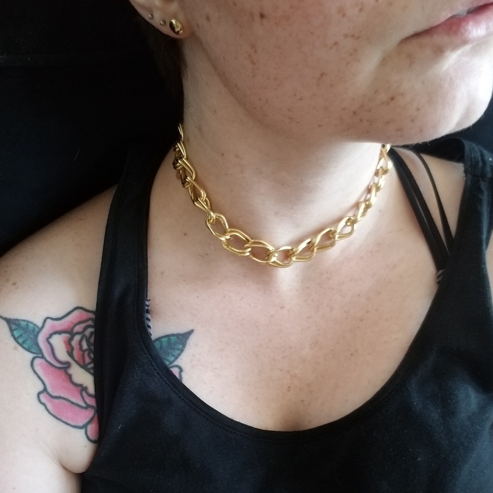 Vintage Chain Choker and Earrings